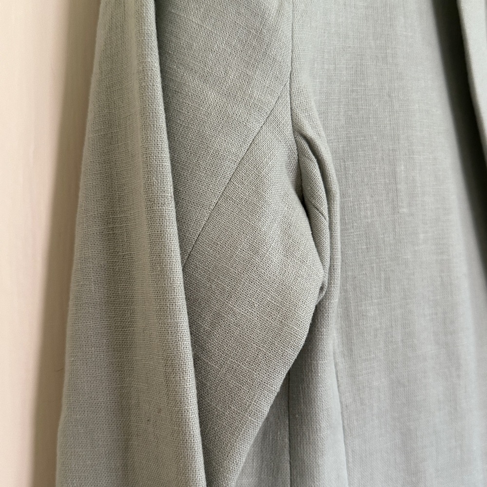 NWT Abercrombie & Fitch Linen Cotton Blend Blazer - Light Sage Green size XS - Picture 3 of 15